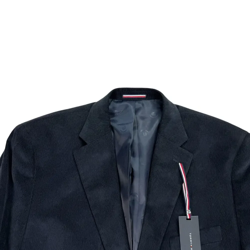 Tommy Hilfiger Mens Daltry Modern Fit Corduroy Sport Coat Navy Blue 46R